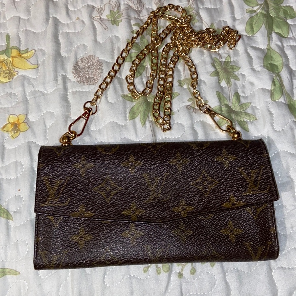 Louis Vuitton Dark Brown Monogram Crossbody with Gold Chain